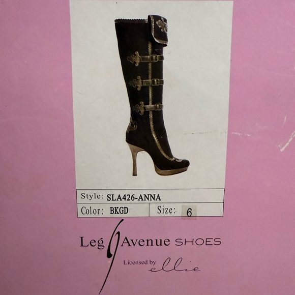 Leg Avenue Black Elegant Heeled Boots - Picture 2 of 6